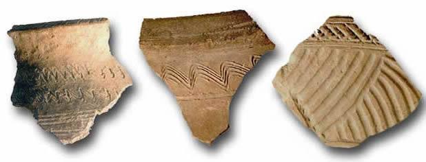 Фрагменты сосудов X-XII вв. Домонгольский слой Кремля