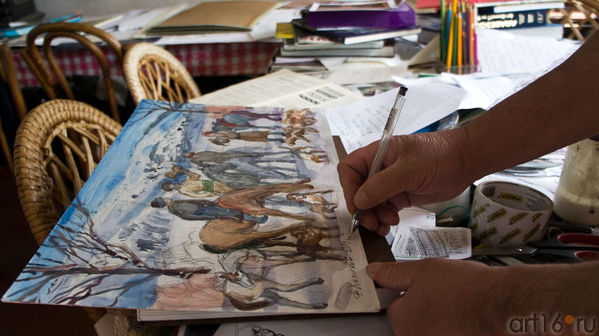 Фото №100071. Дарственная надпись на подаренной  мне картине