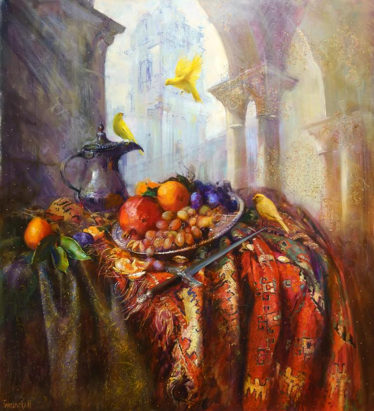 Фото №1004847. Натюрморт с канарейками. 2022. Наталья Григорьева