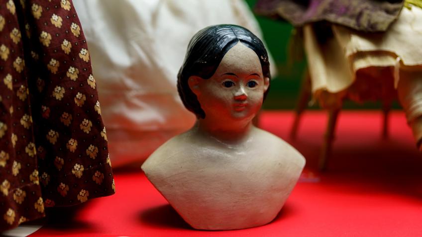 Фото №1004982.  Голова куклы. Людвиг Грейнер, США, 1858-1870 гг., папье-маше, роспись