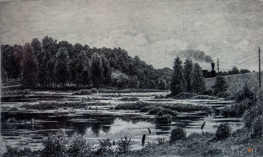 Фото №114566. Болото по Варшавский железной дороге. 1886.  Шишкин И.И.(1832-1898)