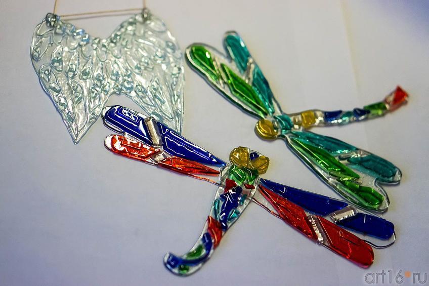 Фото №119315. Крылья Ангела и 2 стрекозы. Фьюзинг. Дом стеклянного творчества, ноябрь 2012