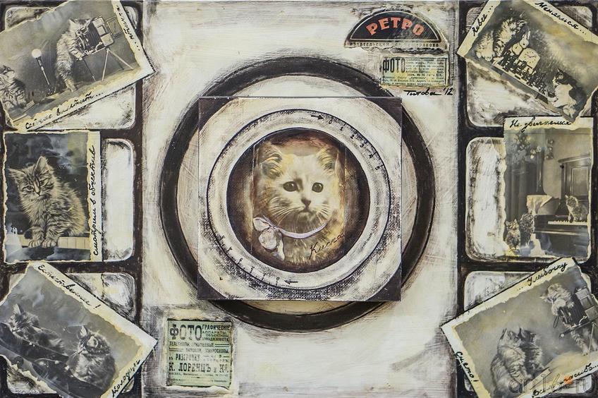 Фото №123044. РЕТРО-ОБЪЕКТИВ. 2012 Оргалит, акрил, коллаж