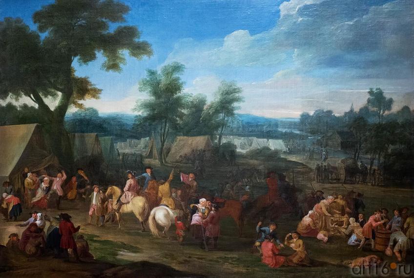 Фото №136972. Военный лагерь. Ватто, Луи Жозеф, Франция, XVIII в., холст, масло, 93х119