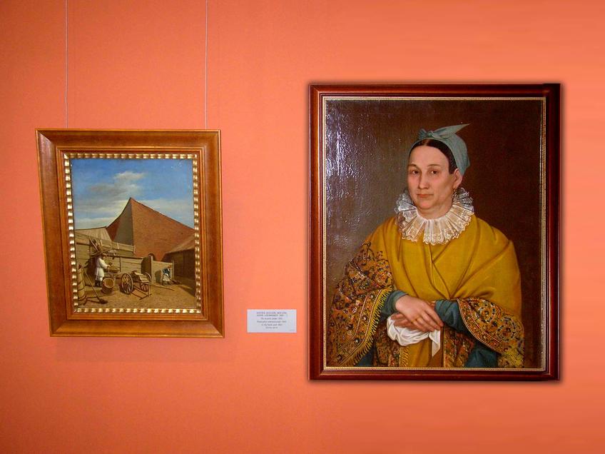 Фото №4599. Бытовая сцена. На заднем дворе. 1843/Портрет купчихи. 1836