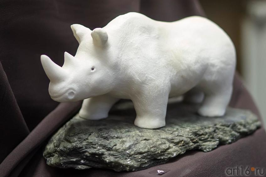 Фото №141297. Носорог спереду. Ангидрит, природный краситель