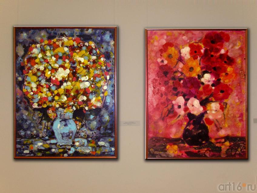 Фото №14464. Букет в синей вазе / Букет