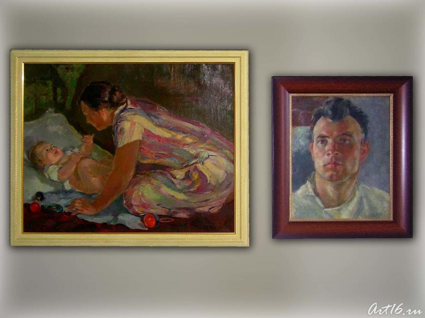 Фото №14726. Сара ханум с Ильдаром.1937/Автопортрет. Урманче Б.И.