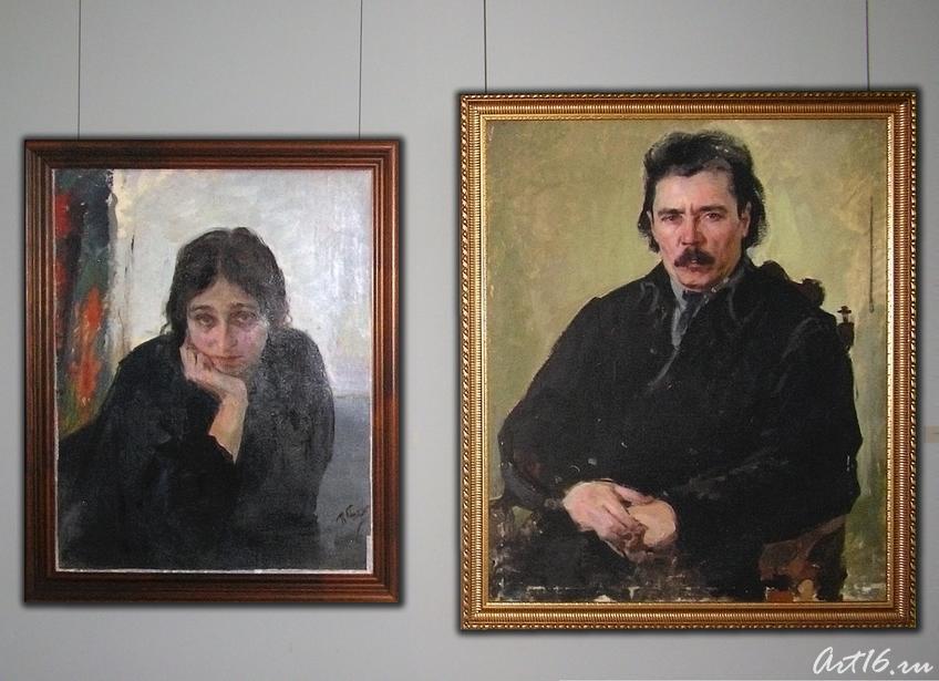 Фото №14762. Портрет жены. 1926/Портрет писателя Г. Ибрагимова. 1926. Беньков П.П.