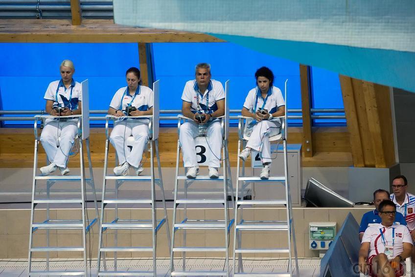 Фото №168477. Судьи соревнований по прыжкам с вышки. Универсиада'13