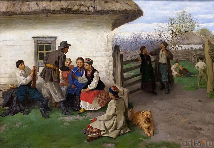 Фото №211888. ТРУТОВСКИЙ КОНСТАНТИН АЛЕКСАНДРОВИЧ 1826-1893 ПАСХА В МАЛОРОССИИ (НА УКРАИНЕ). 1883 Холст, масло
