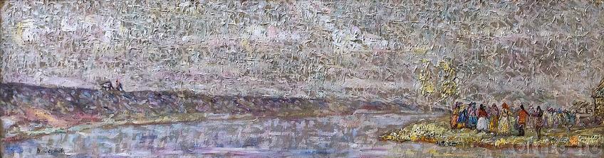 Фото №212211. ДЕНИСОВ ВАСИЛИЙ ИВАНОВИЧ. 1862-1922 ВЕСНА. ХОРОВОД Холст на картоне, масло