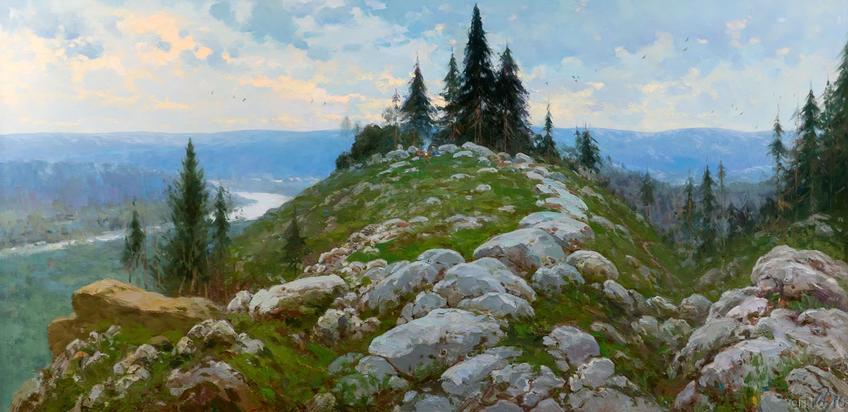 Фото №345529. ХУЗИН Р.Ф. 1975 НА СРЕДНЕМ УРАЛЕ. 2013-2014 Холст, масло