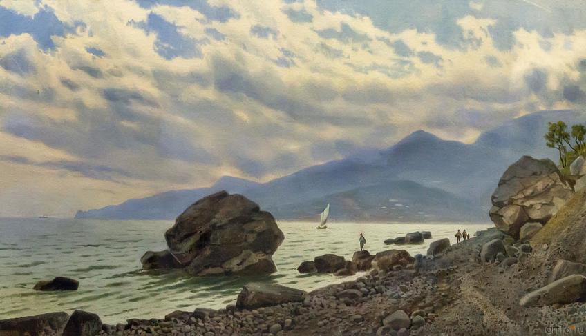 Фото №750929. ПРЕМАЦЦИ ЛЮДВИГ ОСИПОВИЧ 1814 —1891 МОРСКОЙ ВИД У БЕРЕГОВ КРЫМА. 1890 