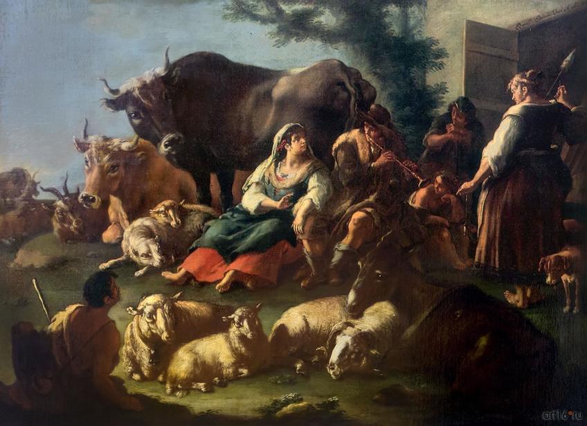 Фото №848310. ДОМЕНИКО БРАНДИ 1684, Неаполь - 1736, Неаполь Пастушеская сцена. 1730 Холст, масло