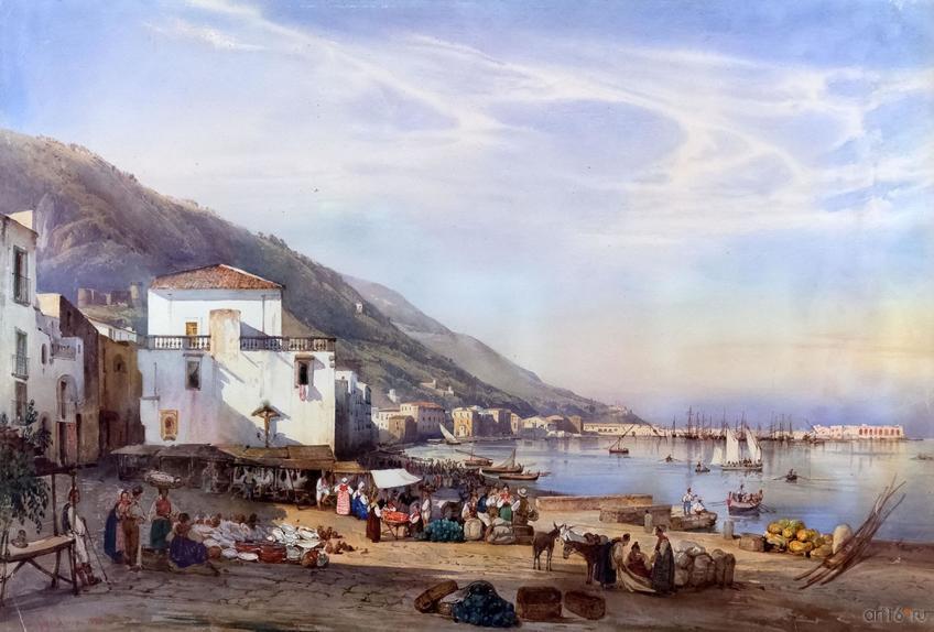 Фото №848468. ДЖАЧИНТО ДЖИГАНТЕ 1806, Неаполь - 1876, Неаполь Прочида. 1836 Бумага, акварель