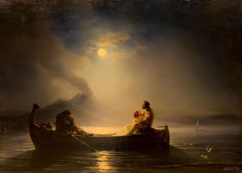 Фото №848540. ТЬЮДОР ГЮДЕН 1802, Лунная ночь в Неаполитанском заливе. 