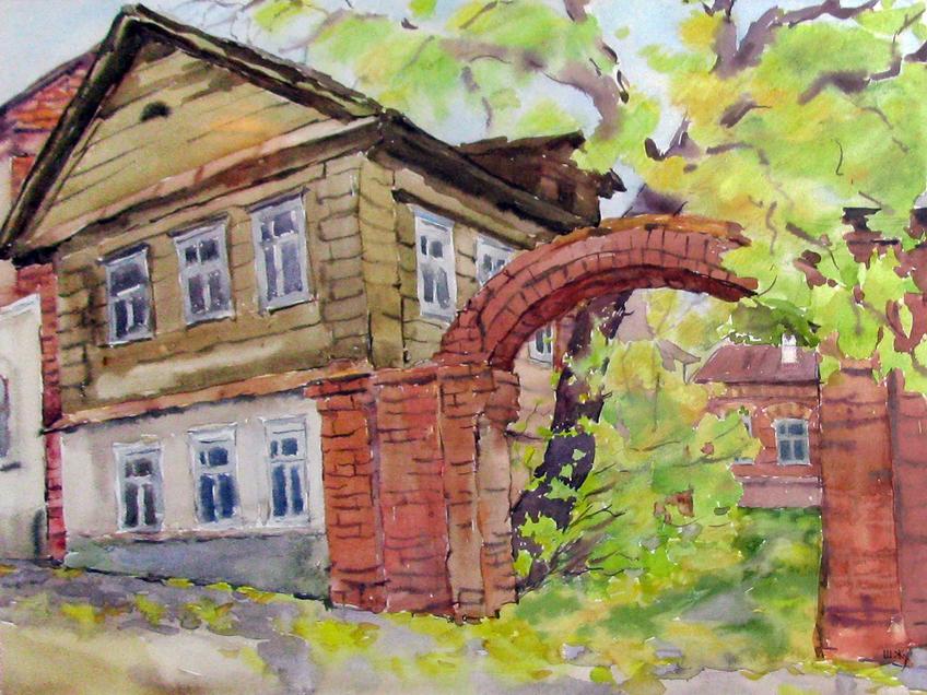 Фото №58801. Казань, ул.Галактионова, 1999. Евгения Шапиро; акварель