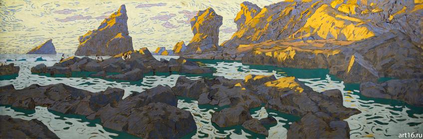 Фото №900610. ПТИЦЫ НА СКАЛАХ ПОЛЯРНОГО МОРЯ. 1899 Холст, темпера. Коровин К.А.