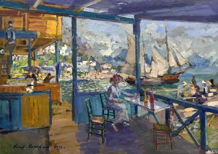 Фото №900666. ПРИСТАНЬ В ГУРЗУФЕ. 1914 Холст, масло. Коровин К.А.