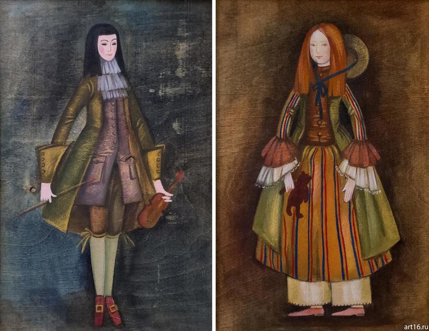 Фото №915319. Наталья Грахонцева. 1969.  Эскиз к куклам. Фанера, масло