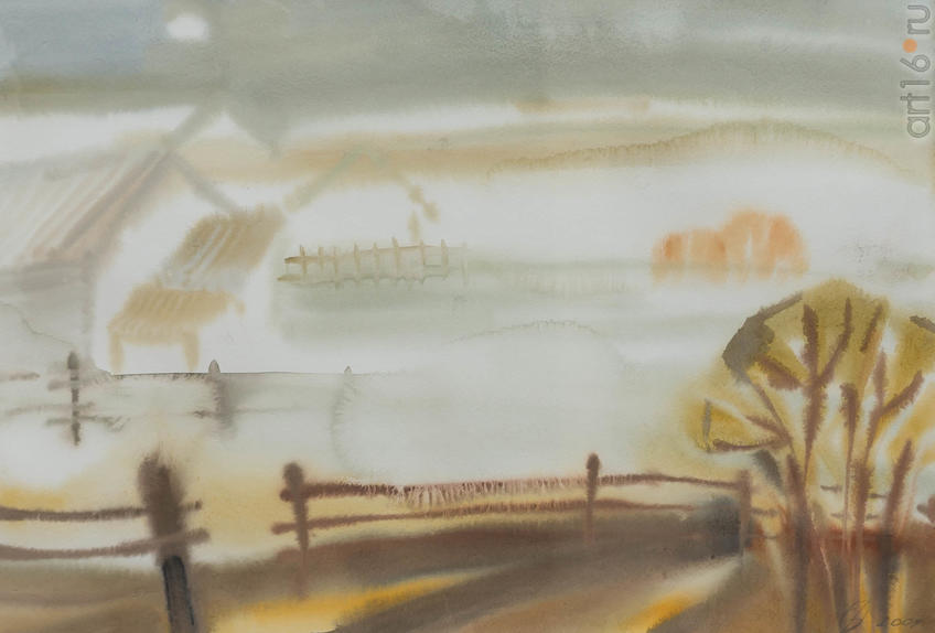 Фото №919326. Ольга ПОПОВА, Архангельск, 1973. «Ижма», 2011, бум. акв. 29,5x43