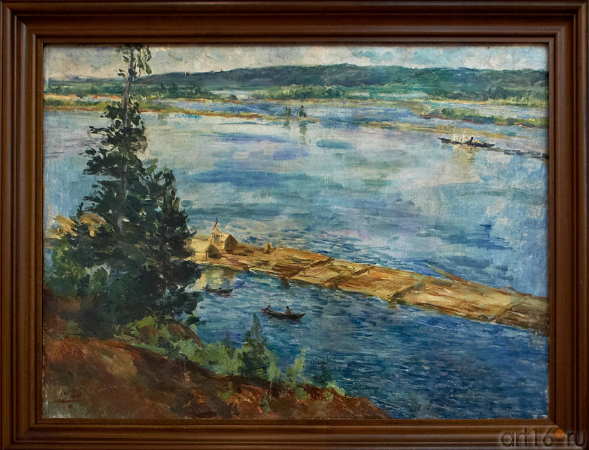 Фото №94088. Плоты на Волге. 1926. Б.И.Урманче. 1897-1990