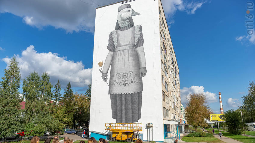 Фото №961424. Мурал. Николас Санчез (Alfa Alfa). Уругвай  Адрес: Альметьевск, ул. Герцена д. 90 