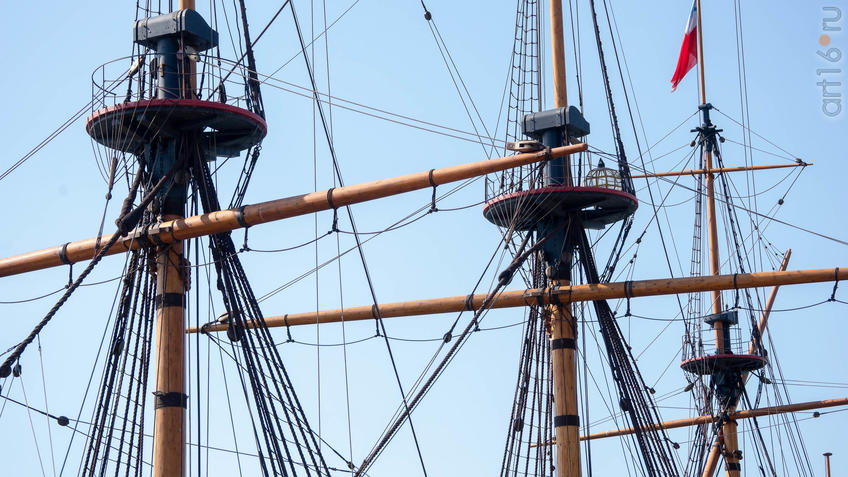 Фото №970203. Реплика линейного корабля времен Петра I «Гото Предестинация» (фрагмент)