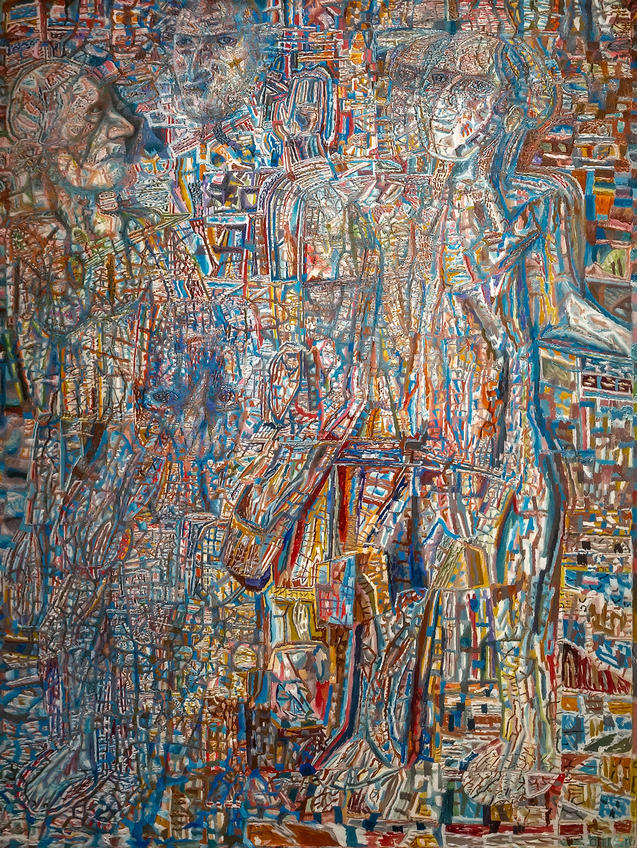 Фото №971114. Люди (мозаичный фон). Середина 1930-х. Павел Николаевич Филонов. 1883-1941