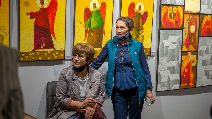 Фото №980305. На открытии выставки «Фантазии» В.Белова и М. Григорьевой