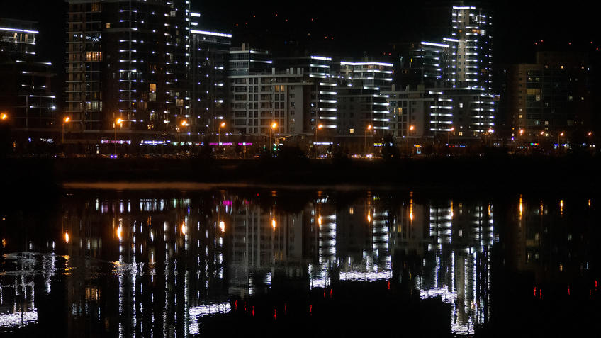 Фото №981722. Ул. Сибгата Хакима Отражения в воде. Вечер, Казань