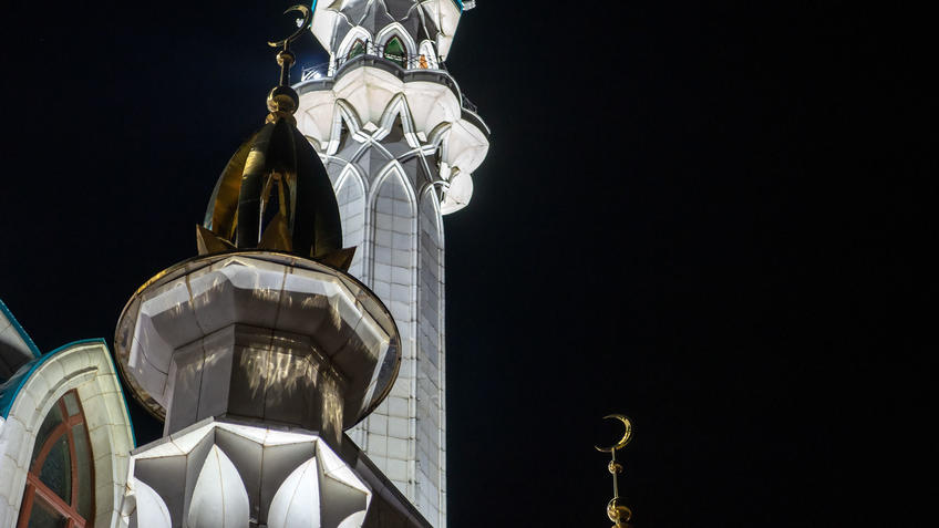 Фото №983186. Минареты мечети Кул-Шариф. Казань, октябрь 2020, вечер