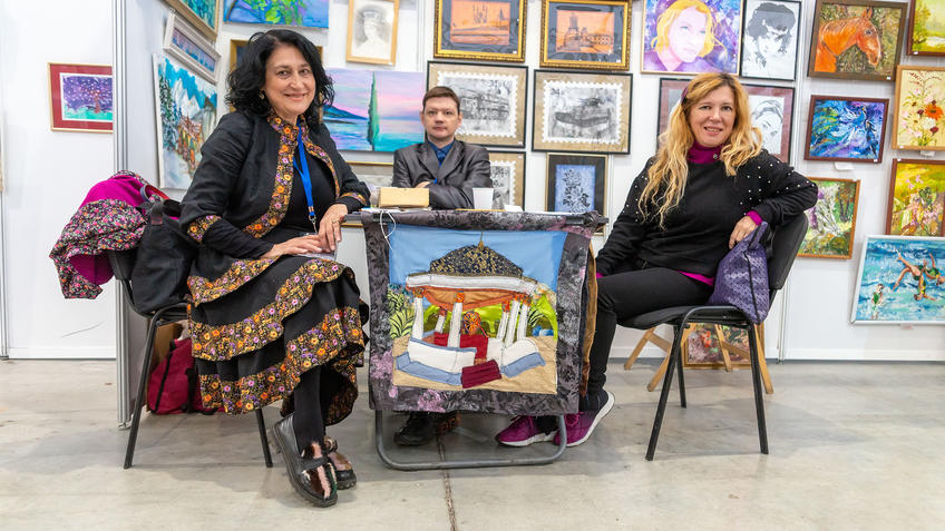 Фото №984152. Татьяна Гнездилова, Михаил Краев, Вероника Музафарова на АРТ-Галерее, Казань 2020