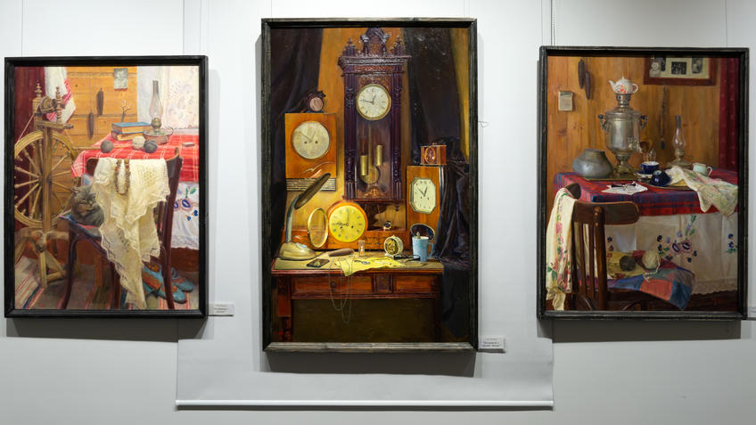 Фото №985469. Натюрморт с шалью /Натюрморт с часами. Время /Письмо. Тахир Ильясов