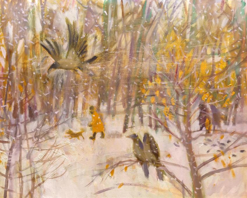 Фото №999504. Зимняя прогулка. 2021. Ермолина Е., холст, масло, 40*50