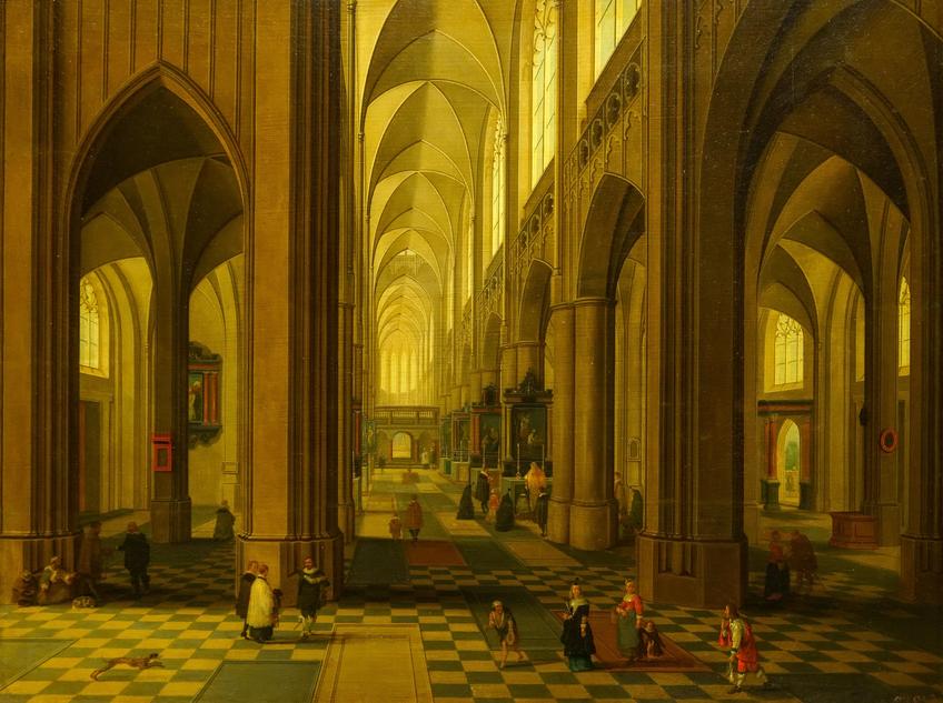 Фото №999573. Интерьер антверпенского собора. Петер Неффс Младший, Давид Тенирс Младший